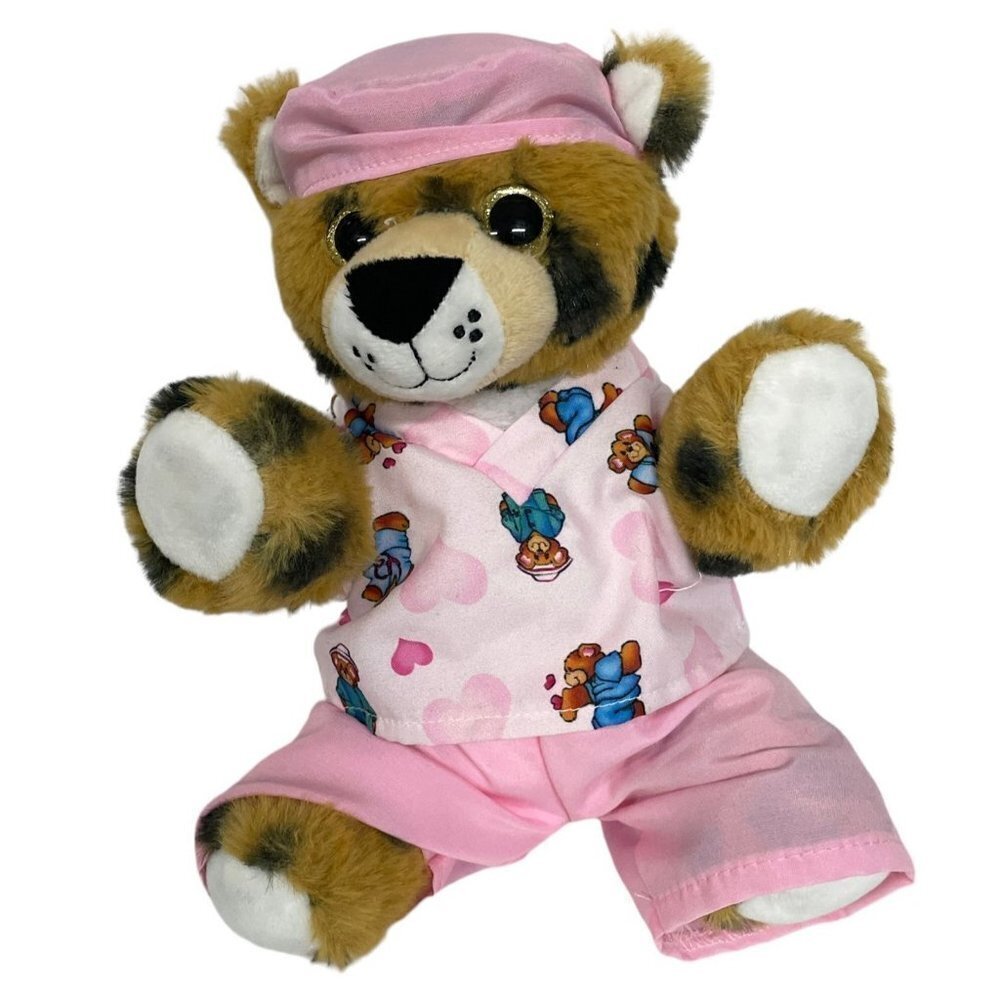 Teddy Mountain‎ Plush Stuffed Bear Toy Pajamas Pink 9"